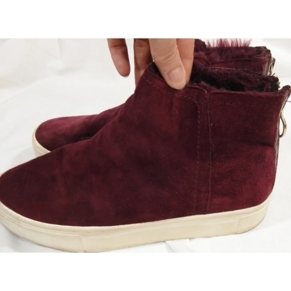 H & M Wine‎ Red Zip Ankle Sneakers Size 6